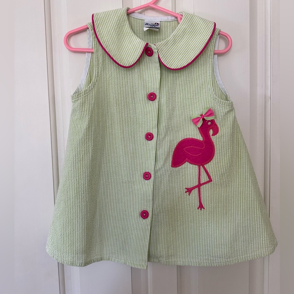 Bailey Boys Seersucker Flamingo Dress
